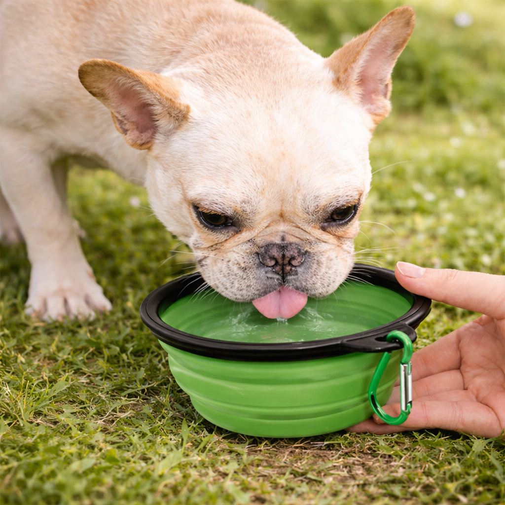 Portable Pet Food Bowl - Collapsible Silicone Travel Bowl for Dogs and Cats
