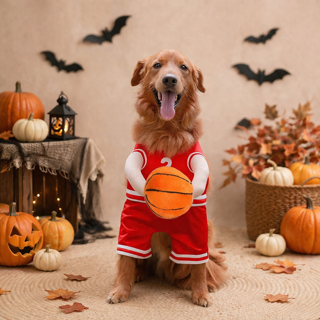 Large Dog Halloween Basketball Costume - Funny Pet Cosplay Clothes