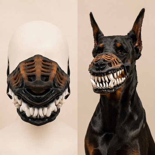 Dog Mouth Mask Padded Latex Rubber Muzzle Halloween Props