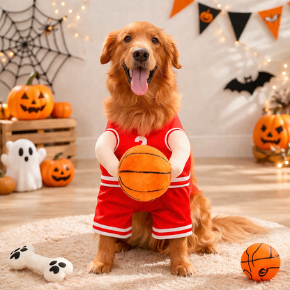 Large Dog Halloween Basketball Costume - Funny Pet Cosplay Clothes