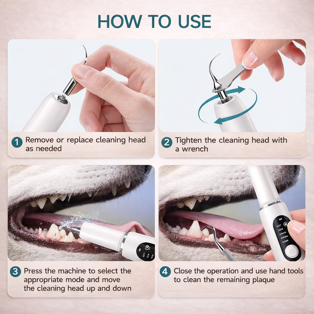 Ultrasonic Dog Tooth Cleaner With LED Light For Pet Dental Care