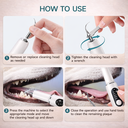 Ultrasonic Dog Tooth Cleaner With LED Light For Pet Dental Care