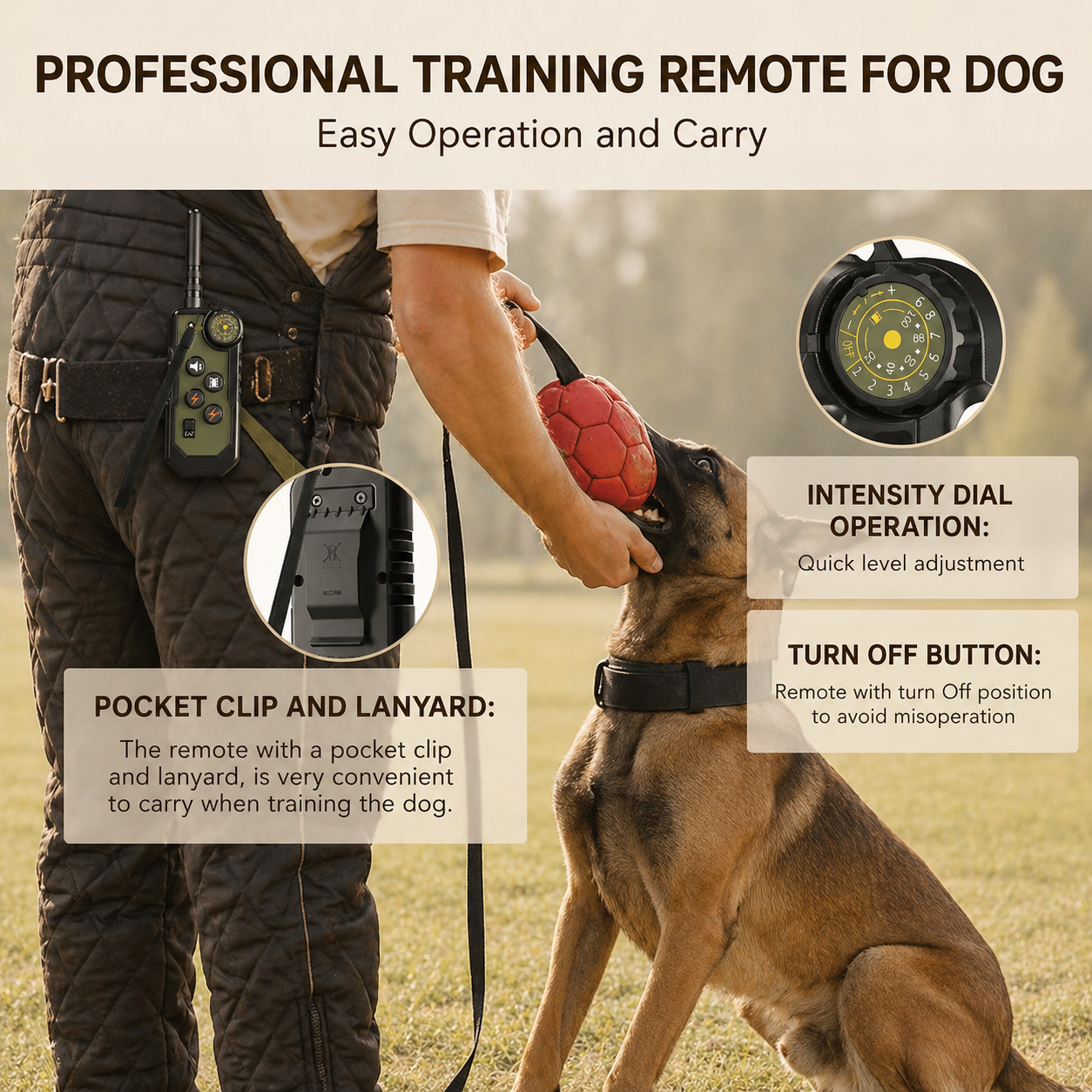 Electric Dog Training Collar With Remote Control Waterproof