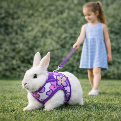 Small Pet Harness Leash Set For Guinea Pig Chinchilla Outdoor Walking