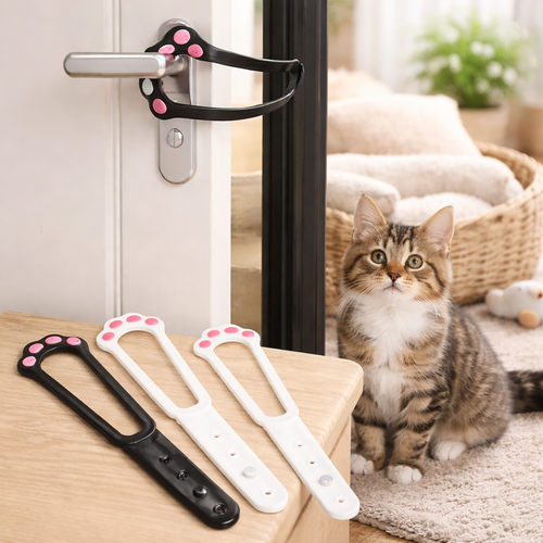 Adjustable Dog Door Latch - Pet Gate Lock Strap Keeps Dogs Out