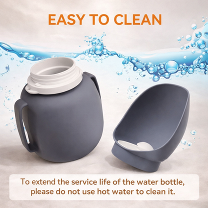 Silicone Dog Water Bottle - 2-in-1 Foldable Travel Bowl
