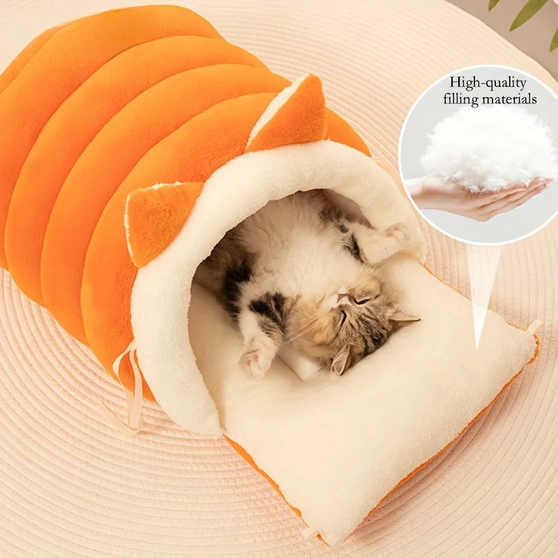 Cat Ear Bed - Soft Winter Pet Nest With Non-Slip Bottom