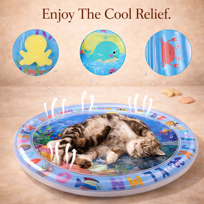 Water Sensory Play Mat - Thickened Inflatable Pet Playmat Ocean Theme