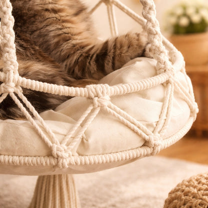 Winter Hand-Woven Kitten Hammock Hanging Cat Bed Bohemian Style