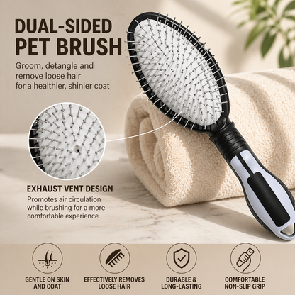 Dog Brush Double-Sided Pet Grooming Comb Hair Remover