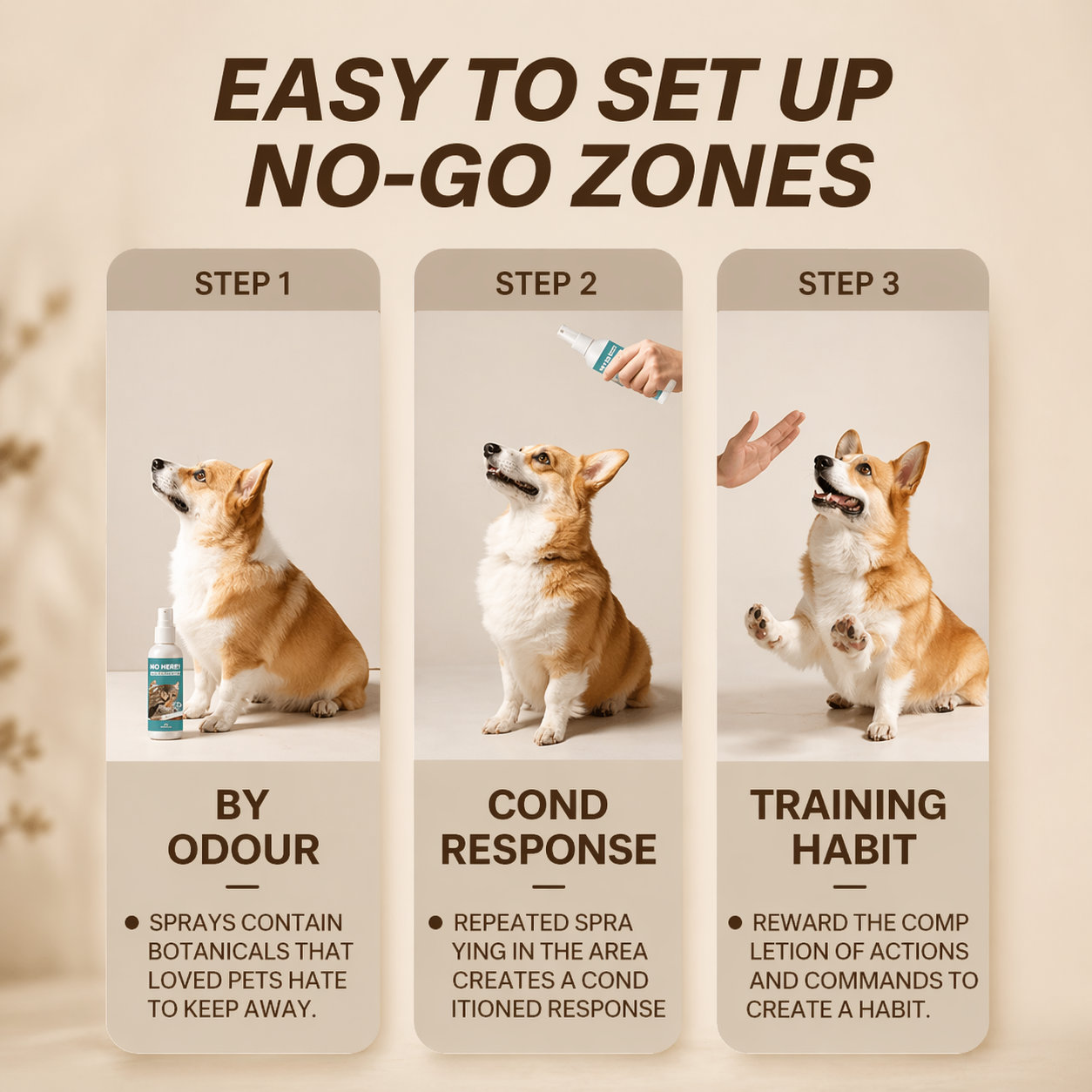 Long Lasting Cat Repellent Spray 120ml Non-Toxic Indoor Formula