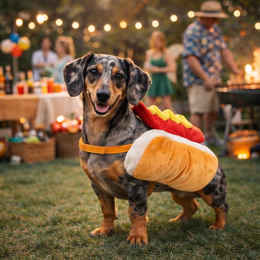 Cute Pet Dog Hot Dog Costume Halloween Cosplay Clothes