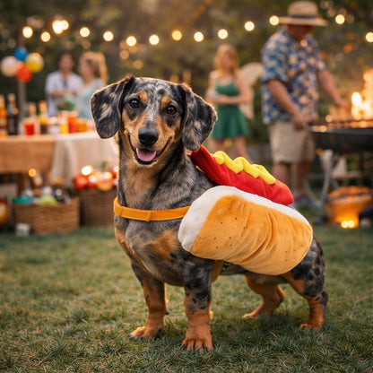 Cute Pet Dog Hot Dog Costume Halloween Cosplay Clothes
