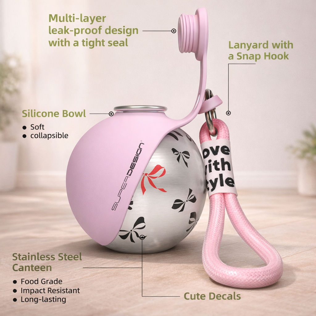 2-in-1 Portable Dog Water Bottle For Small Dogs - Leak-Proof Travel