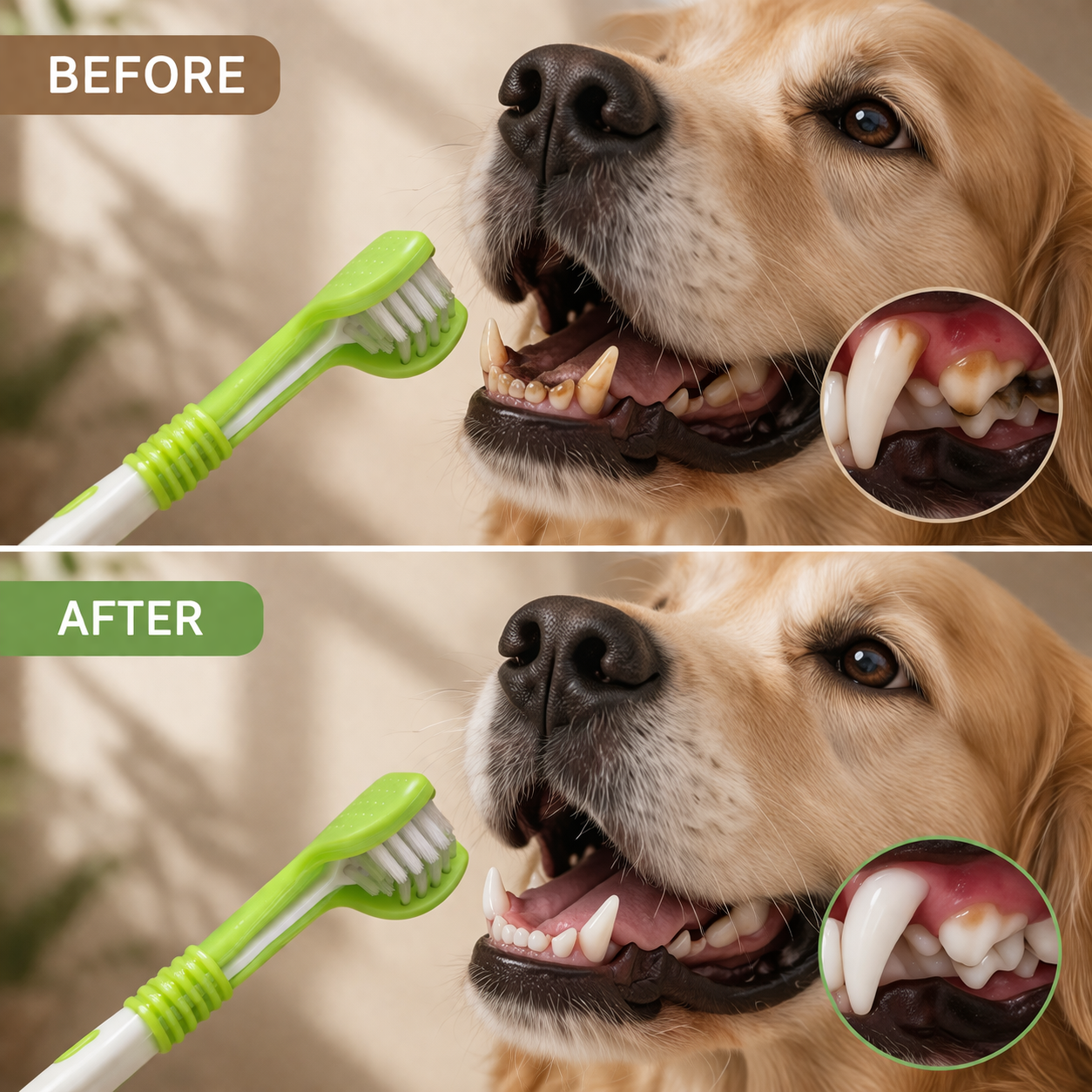 3-Sided Pet Toothbrush For Dogs And Cats - Tartar Removal Dental Care
