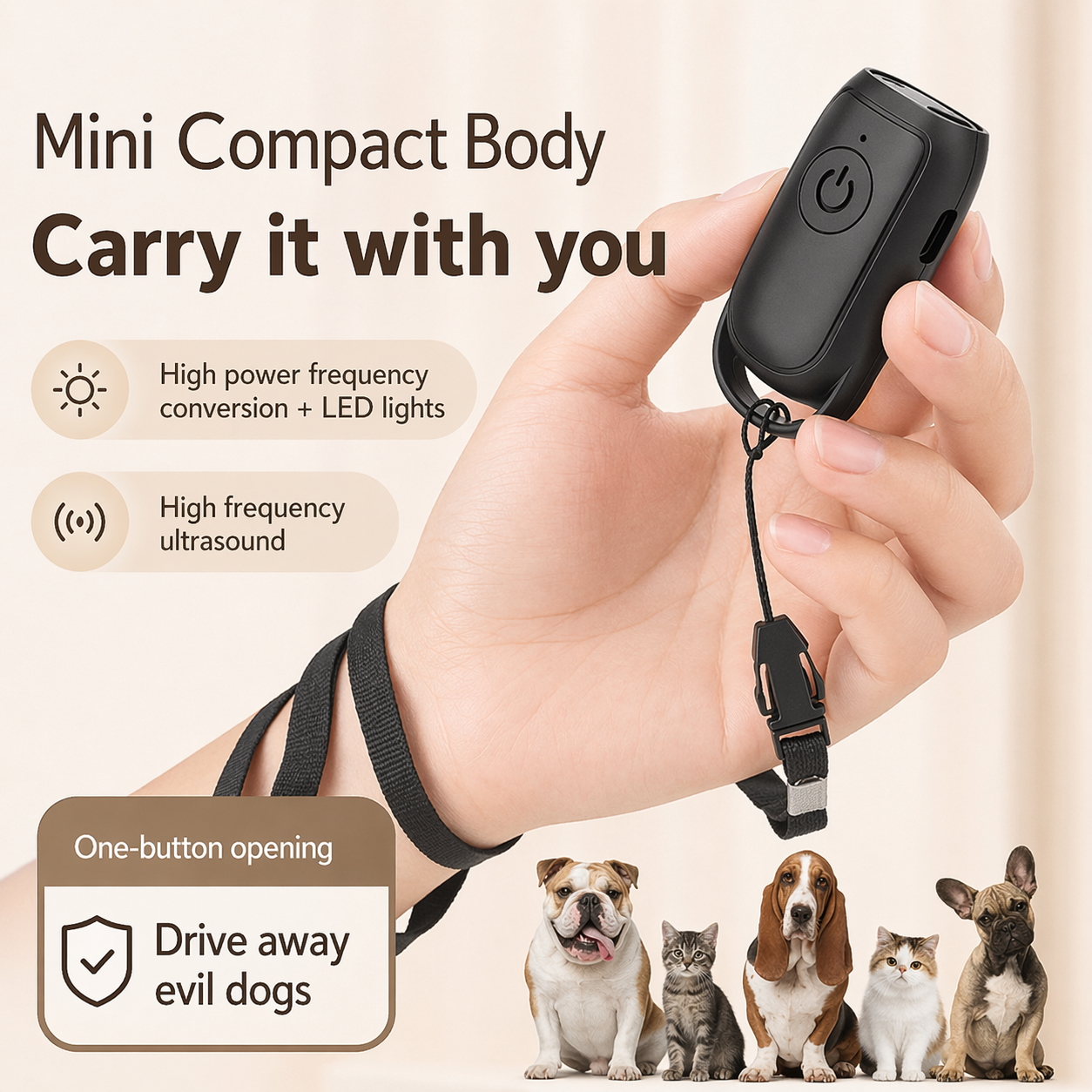 Ultrasonic Dog Repeller Portable Pet Deterrent Device