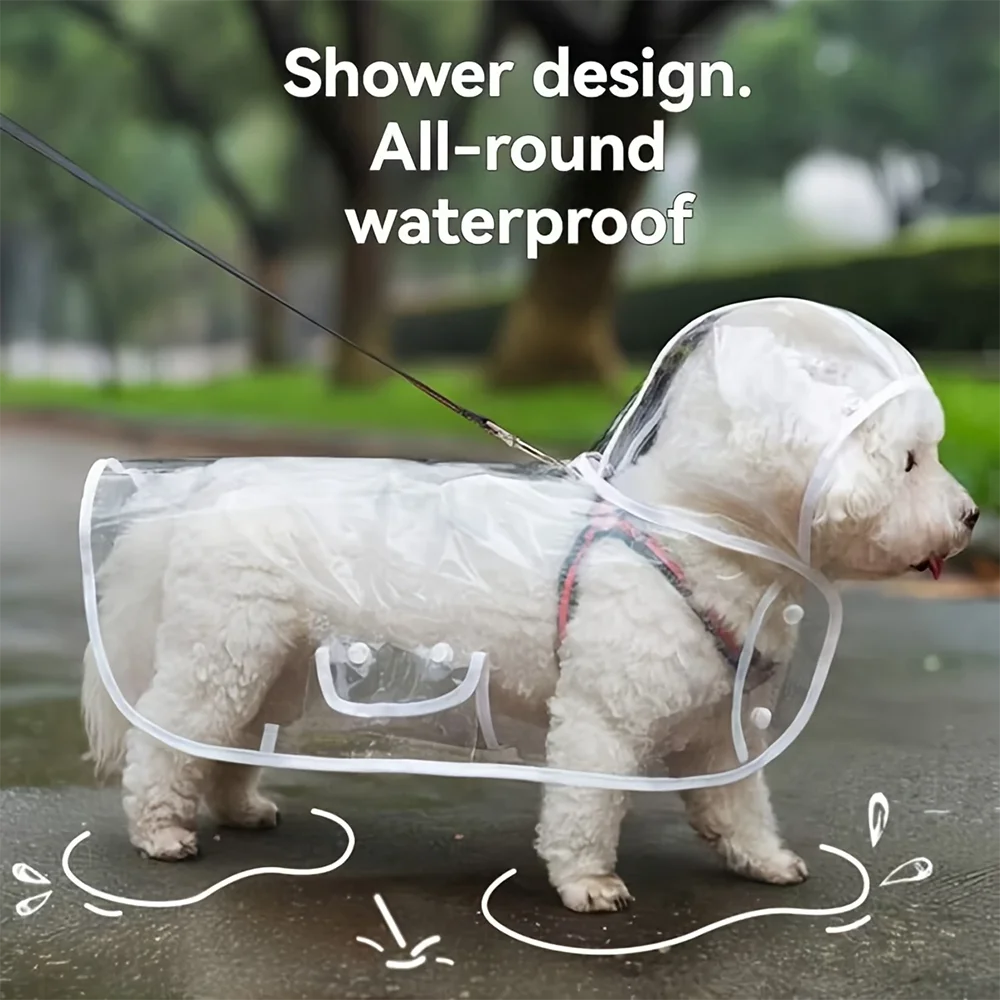 Transparent Waterproof Dog Raincoat For Small Medium Dogs