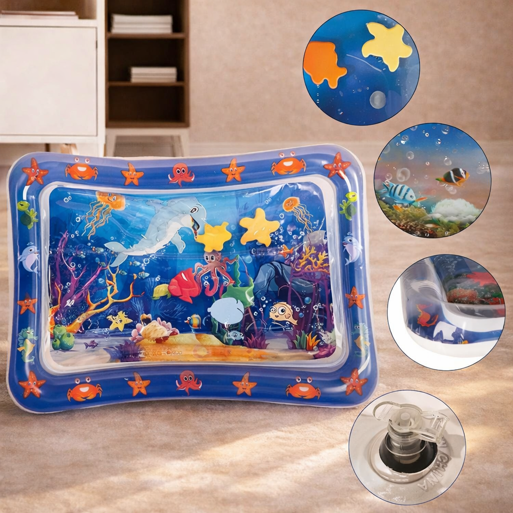 Water Sensory Play Mat - Thickened Inflatable Pet Playmat Ocean Theme