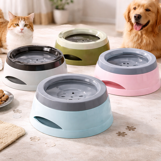 Pet Dog Bowls No Spill Floating Water Feeder Portable Plastic
