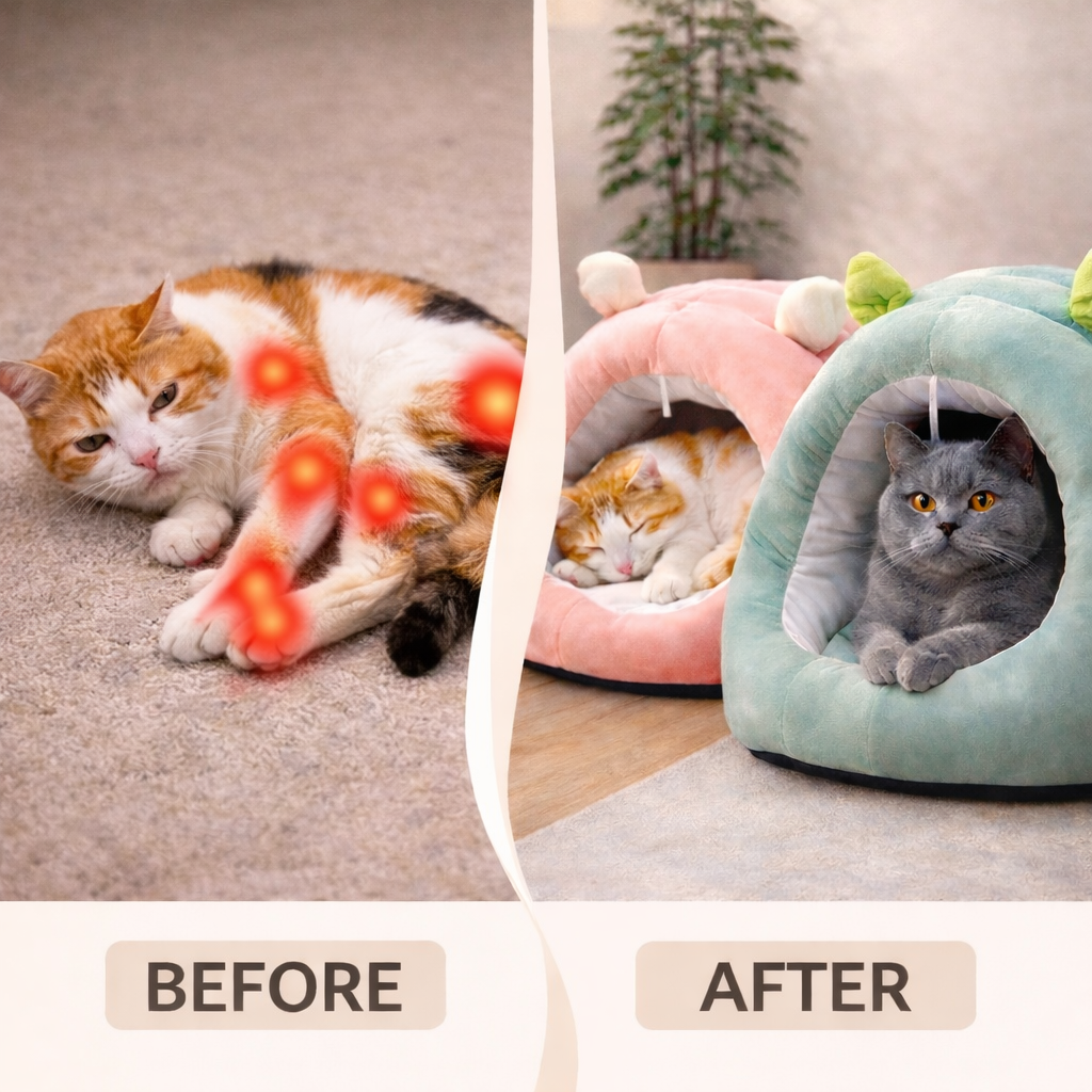 Cute Cartoon Pet Cave Bed Washable Sleep Bed For Small Dogs Cats
