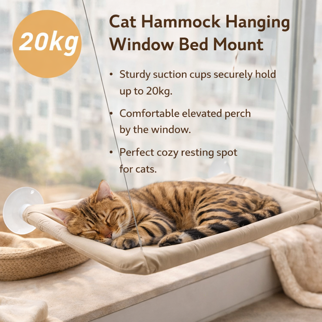 Cat Hammock Hanging Window Bed Mount with Sucker Cups