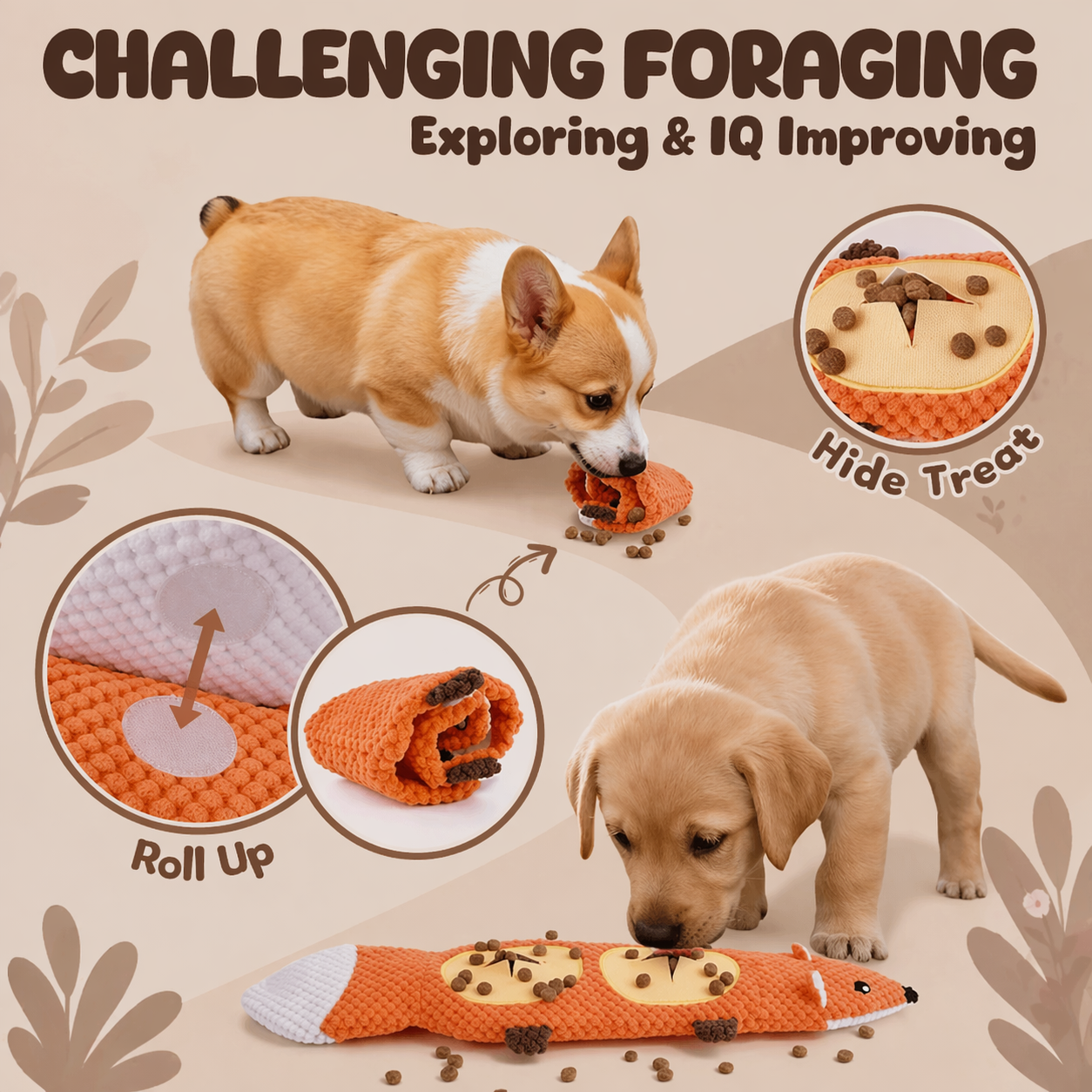 Interactive Dog Puzzle Feeder Toy With Sound - Durable Plush Pet Toy