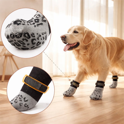4pcs Dog Paw Protectors Anti-Slip Boots With Traction Control