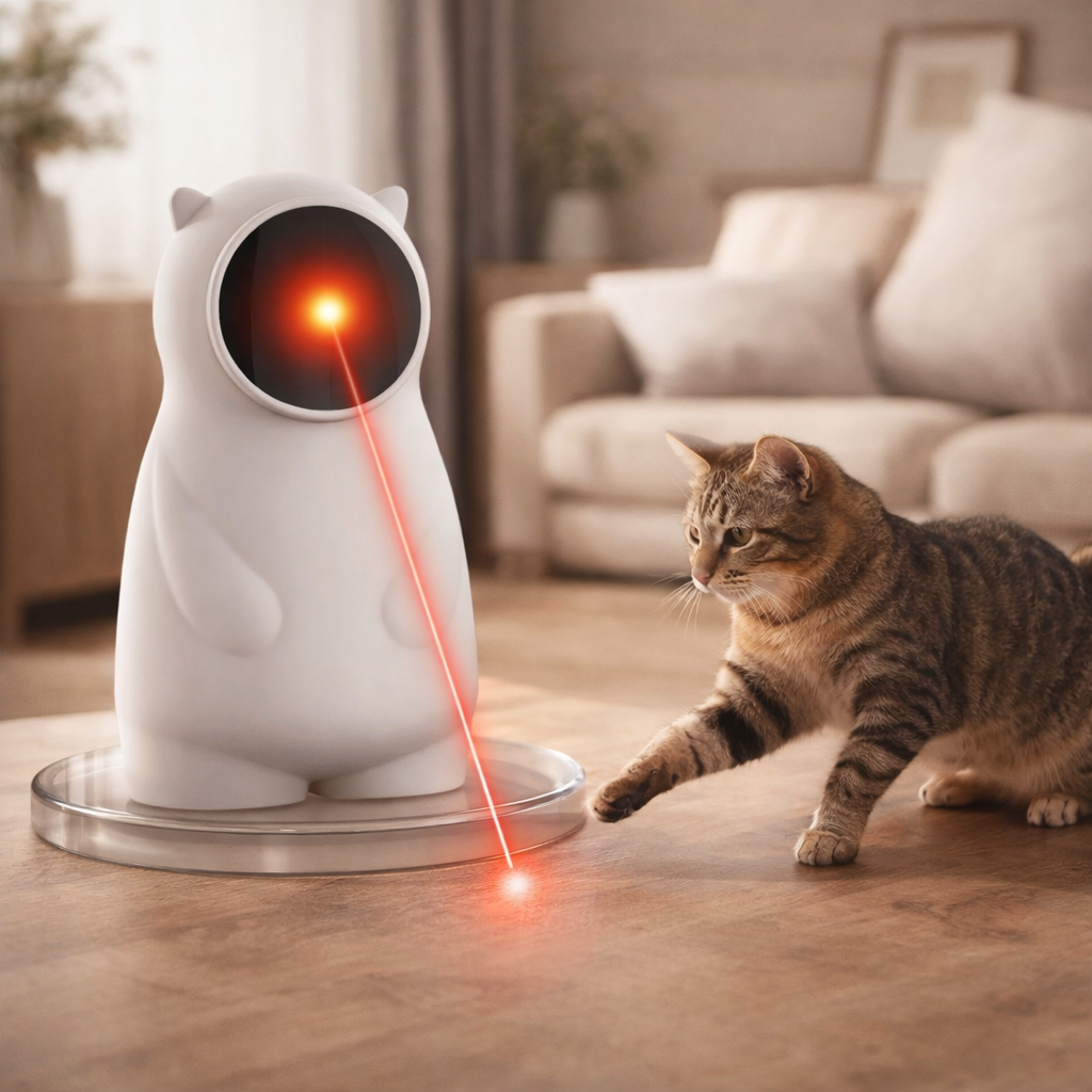 Smart Infrared Laser Cat Toy Bear Shape Auto-Play USB Battery