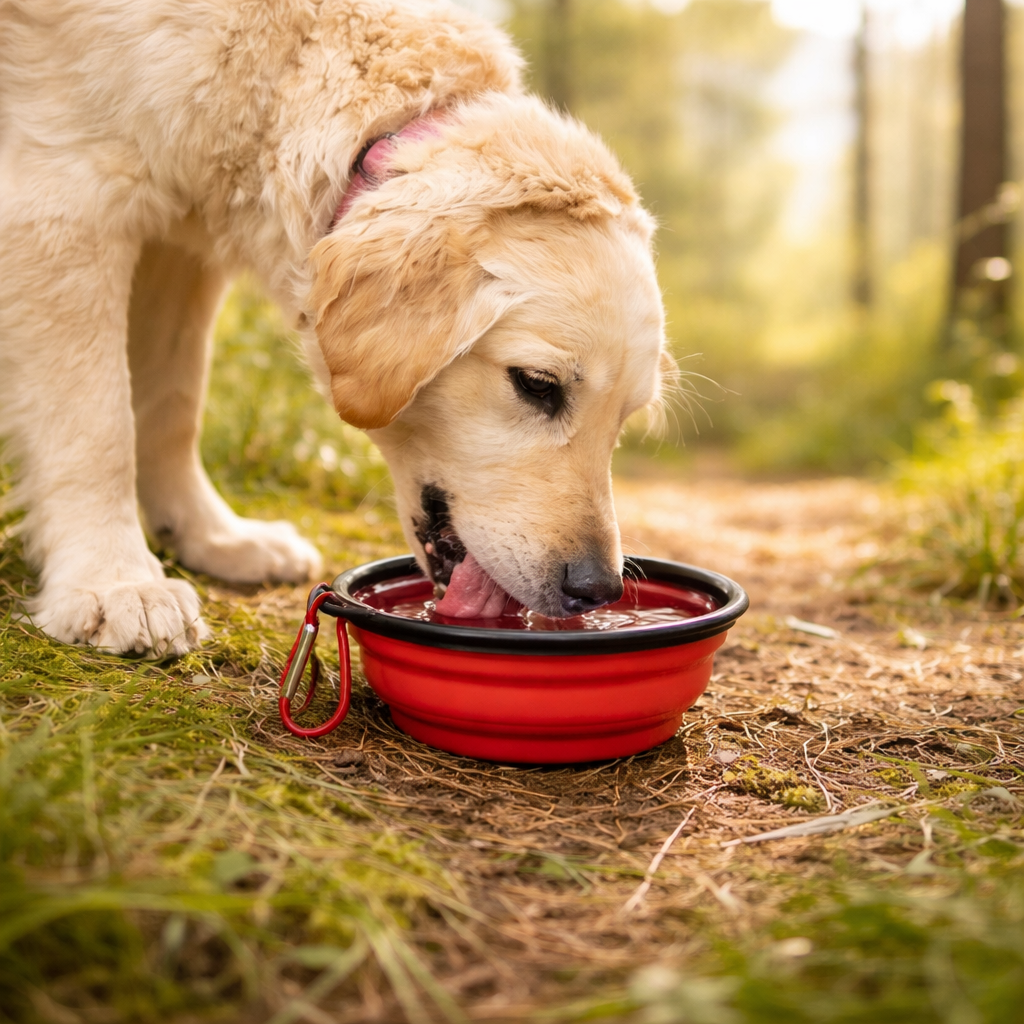 Portable Pet Food Bowl - Collapsible Silicone Travel Bowl for Dogs and Cats