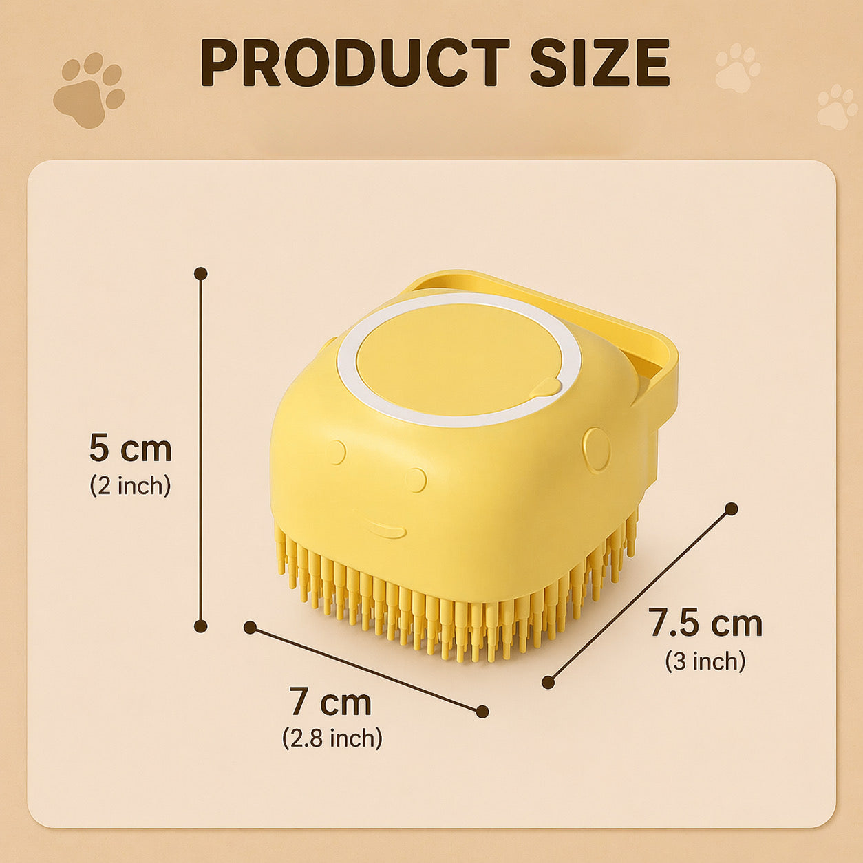 Dog Bath Brush Silicone Pet Shampoo Brush With Soap Dispenser