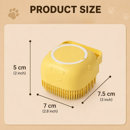 Dog Bath Brush Silicone Pet Shampoo Brush With Soap Dispenser