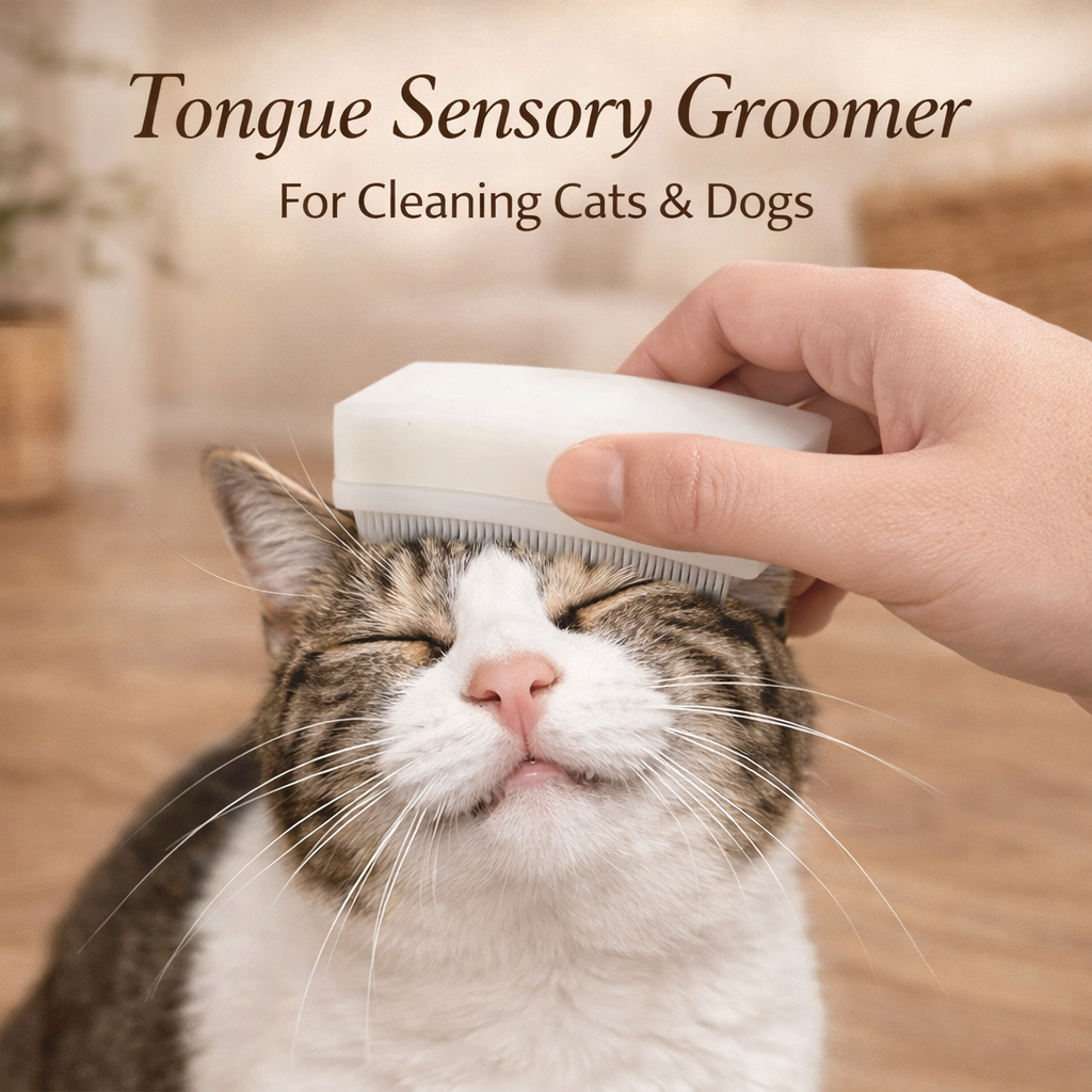 Cat Massage Brush Tongue Sensory Cleaning Tool For Cats And Dogs