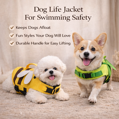 Dog Life Jacket For Swimming Safety - Pet Flotation Vest With Handle