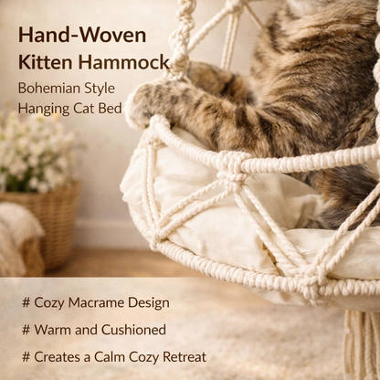 Winter Hand-Woven Kitten Hammock Hanging Cat Bed Bohemian Style