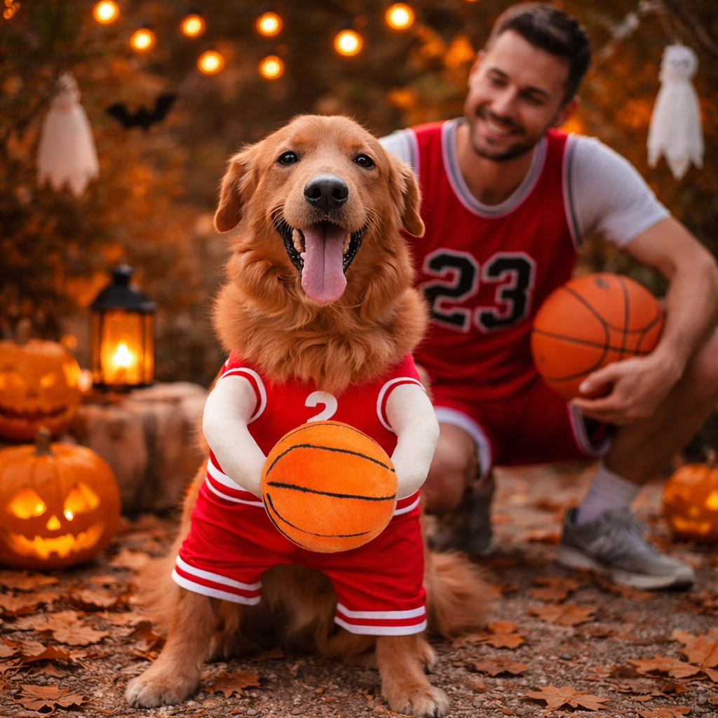 Large Dog Halloween Basketball Costume - Funny Pet Cosplay Clothes