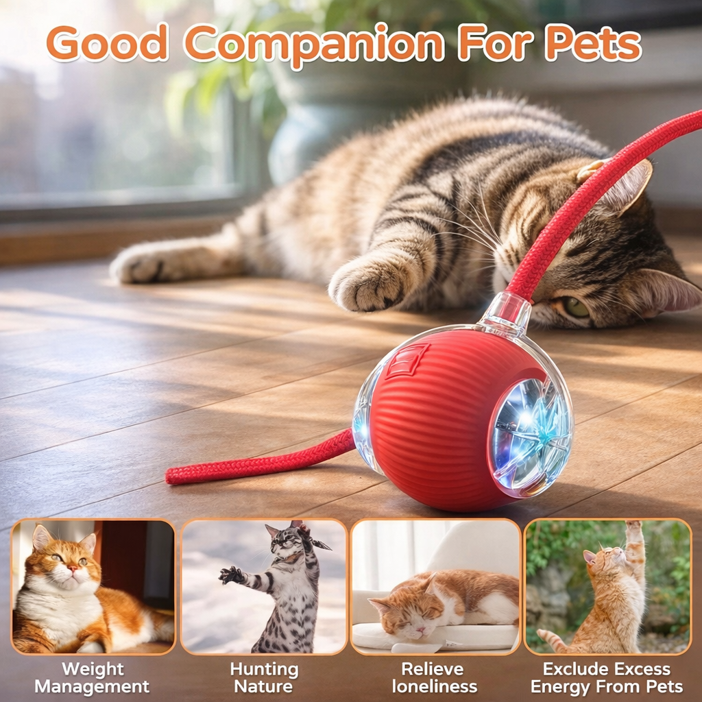 Interactive Rolling Ball Toy for Dogs and Cats - Smart Pet Training