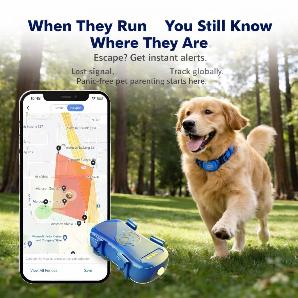 GPS Pet Tracker For Dogs Cats With Unlimited Distance Tracking
