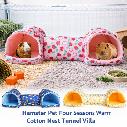 Hamster Hideaway Tunnel - Cozy Pet Bed Cave For Small Animals
