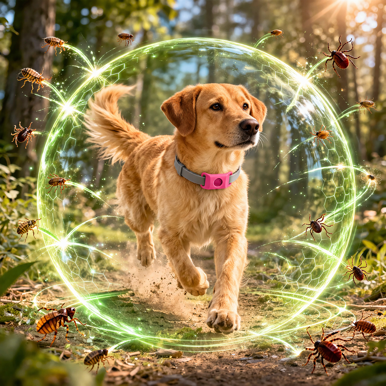 Flea And Tick Pendant For Dogs Natural Protection Green