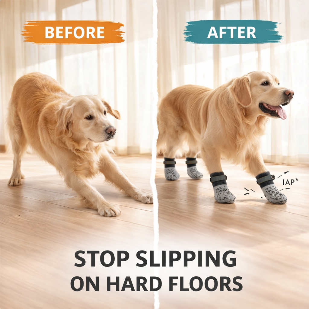 4pcs Dog Paw Protectors Anti-Slip Boots With Traction Control