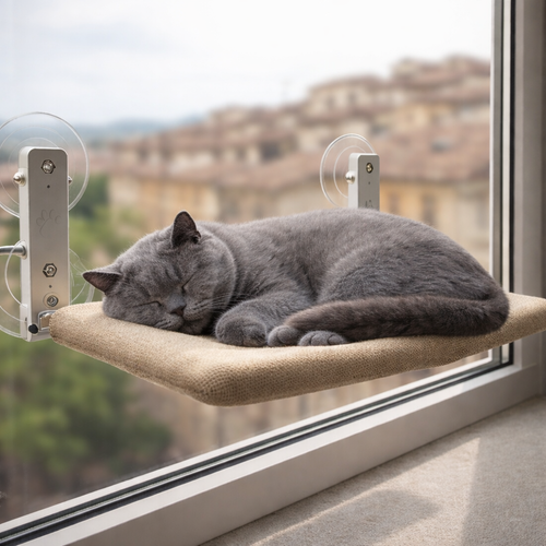 Cordless Cat Window Hammock With Suction Cup Hanging Bed