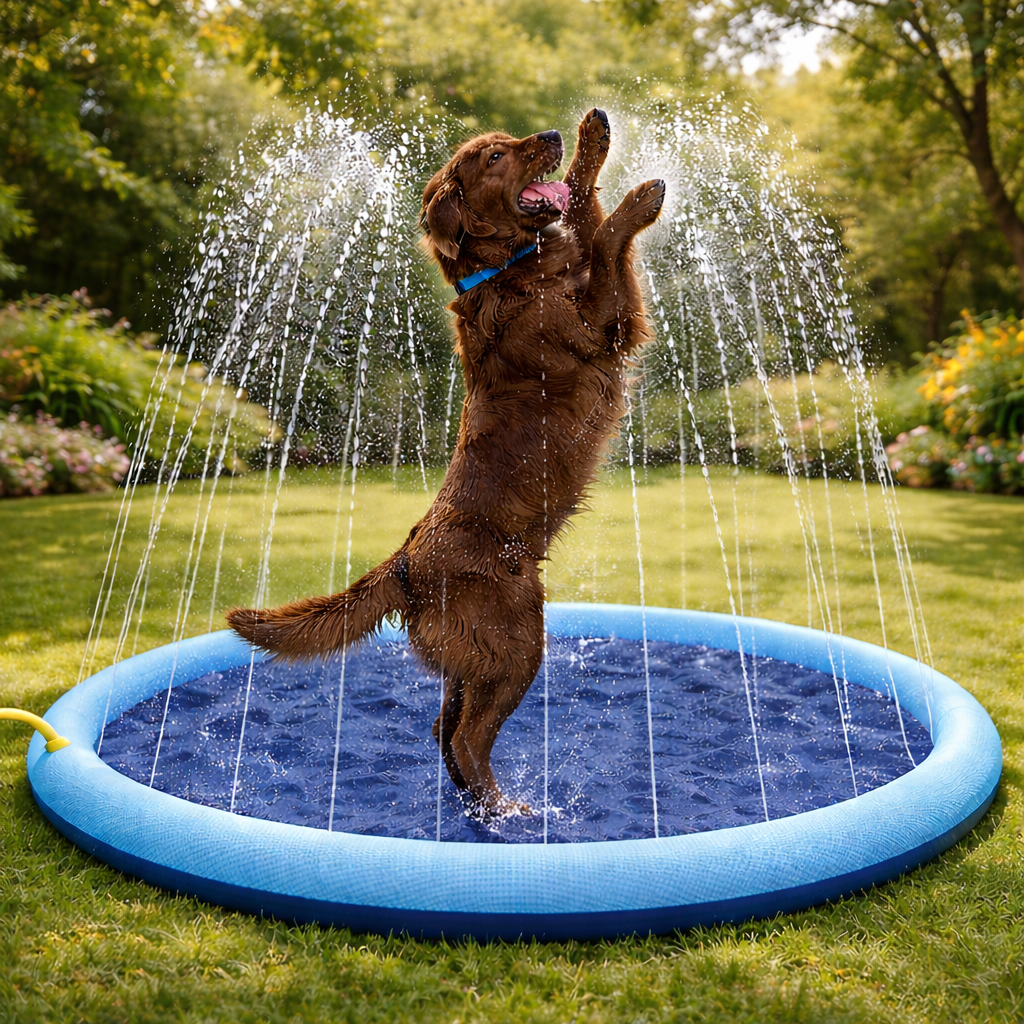 Large Inflatable Dog Pool - Outdoor Splash Pad For Pets Summer Play