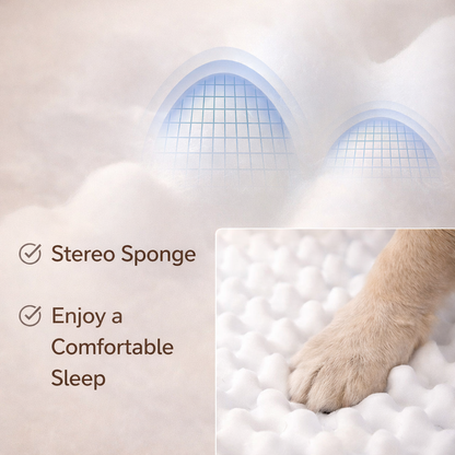 Orthopedic Memory Foam Cooling Dog Bed With Pillow For Large Medium Dogs