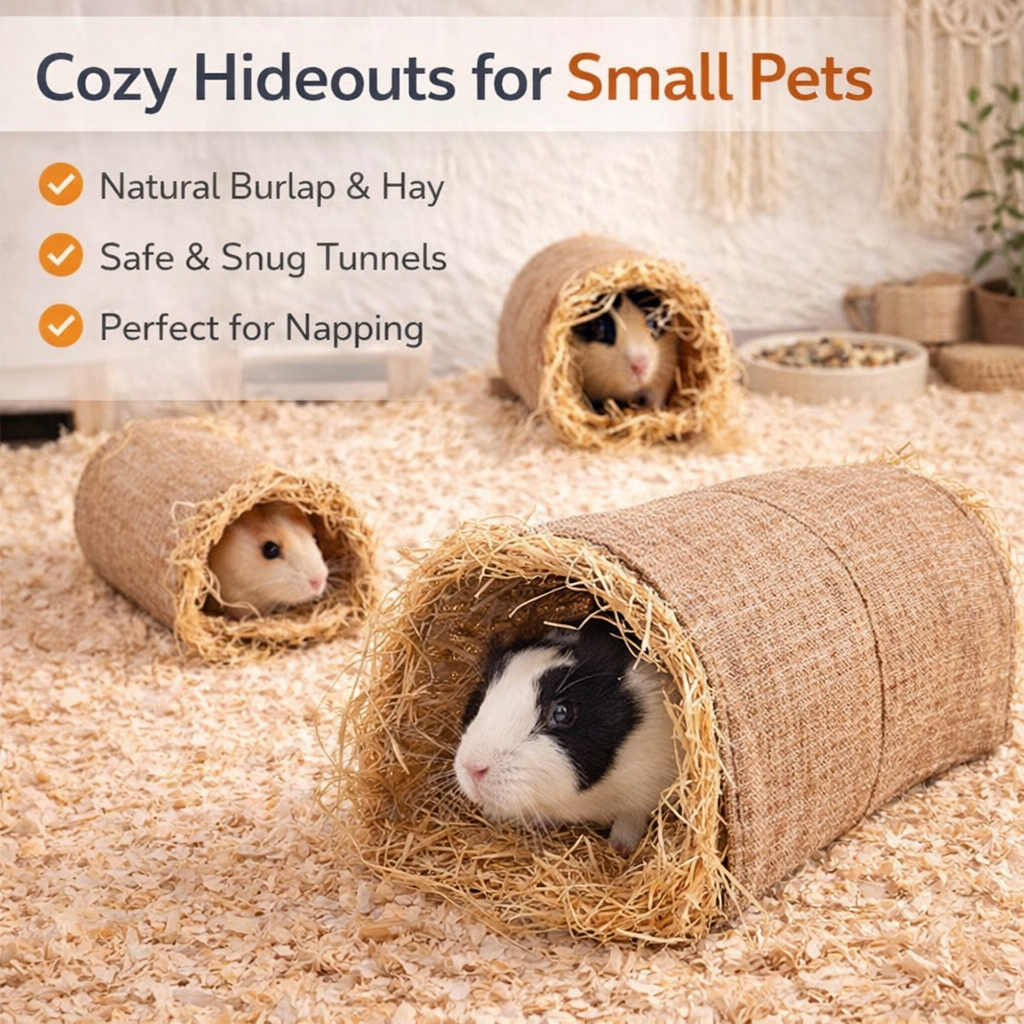 Foldable Woven Rabbit Cage Pet Small Animal Hamster Guinea Pig House