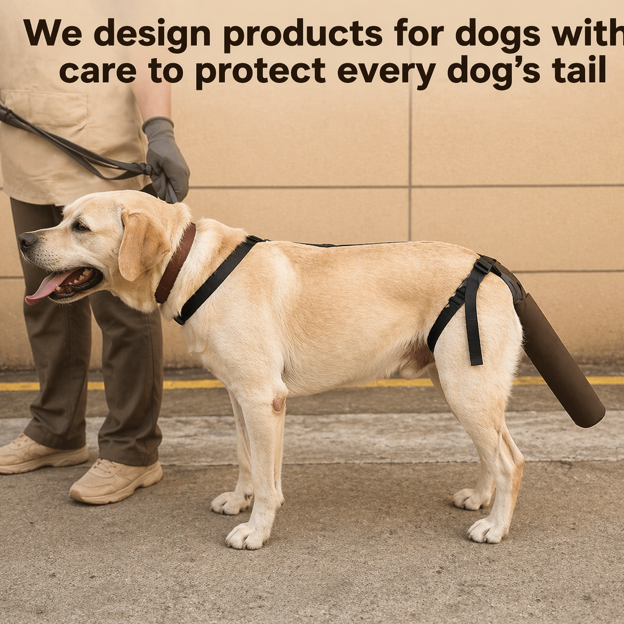 Adjustable Dog Tail Protector - Breathable Wound Cover With Harness