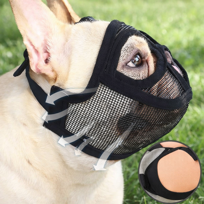 Bulldog Mask Anti-Biting Breathable Adjustable Dog Muzzle