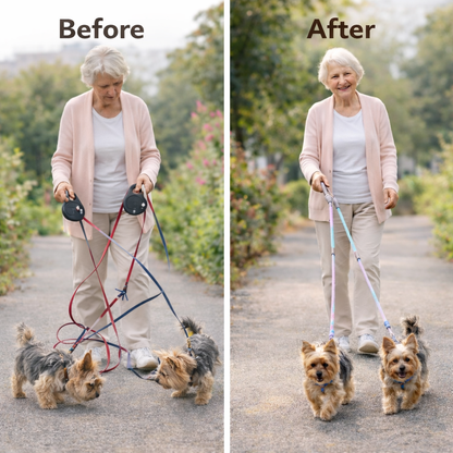 Double Pet Leash With Jewel-Tone Gradient For Middle Eastern Pet Owners