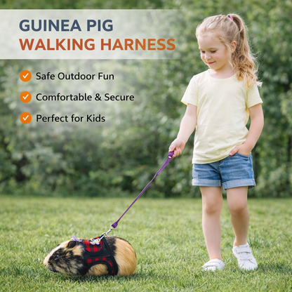 Small Pet Harness Leash Set For Guinea Pig Chinchilla Outdoor Walking