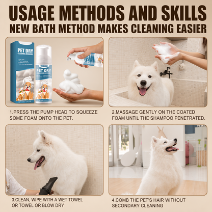 Pet Dry Shampoo Gentle Odor Neutralizing No Rinse For Puppies