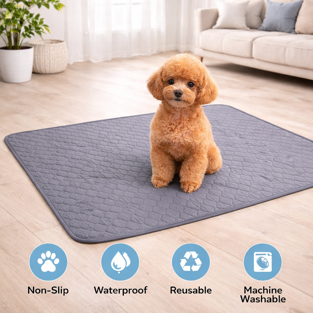 Washable Reusable Pet Pee Pad - Waterproof Dog Training Mat